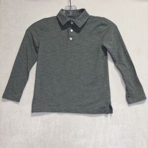 J Crew Crewcuts Polo Shirt Boys XS 4-5 Green Long Sleeve Performance Stretch